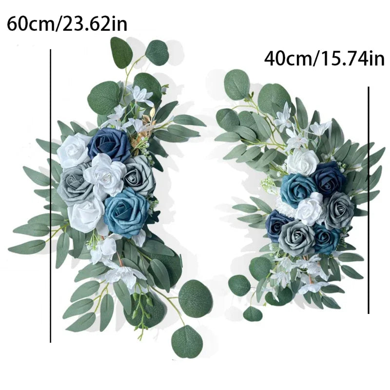 Hot Selling Blue and White Rose Artificial Bouquet High-end Wedding Table Staircase Decoration Handmade DIY Finished Product