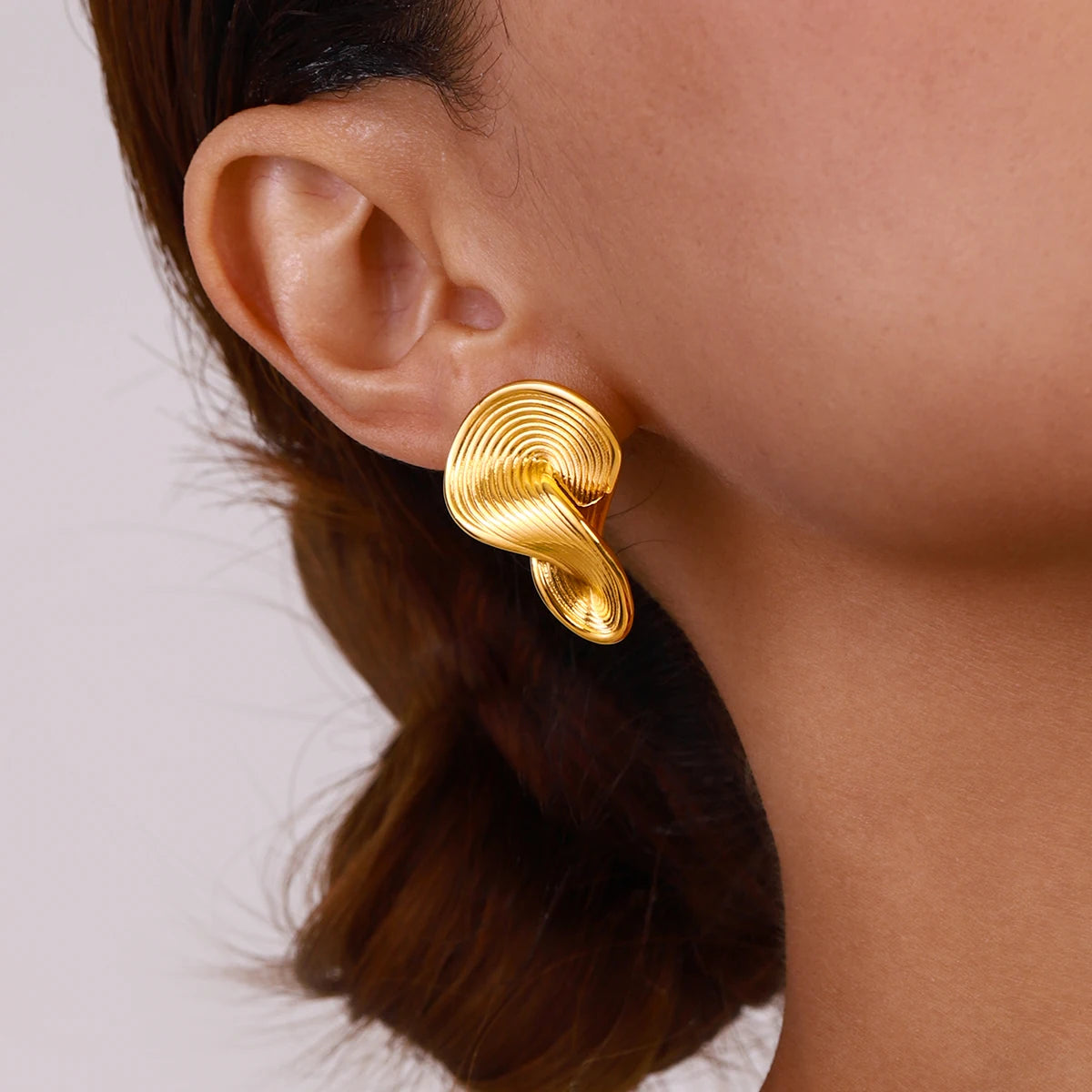 Uworld Twisted Ribbed Earrings Dainty Stud Earrings Knot Earrings Women's Accessories Gift for Her