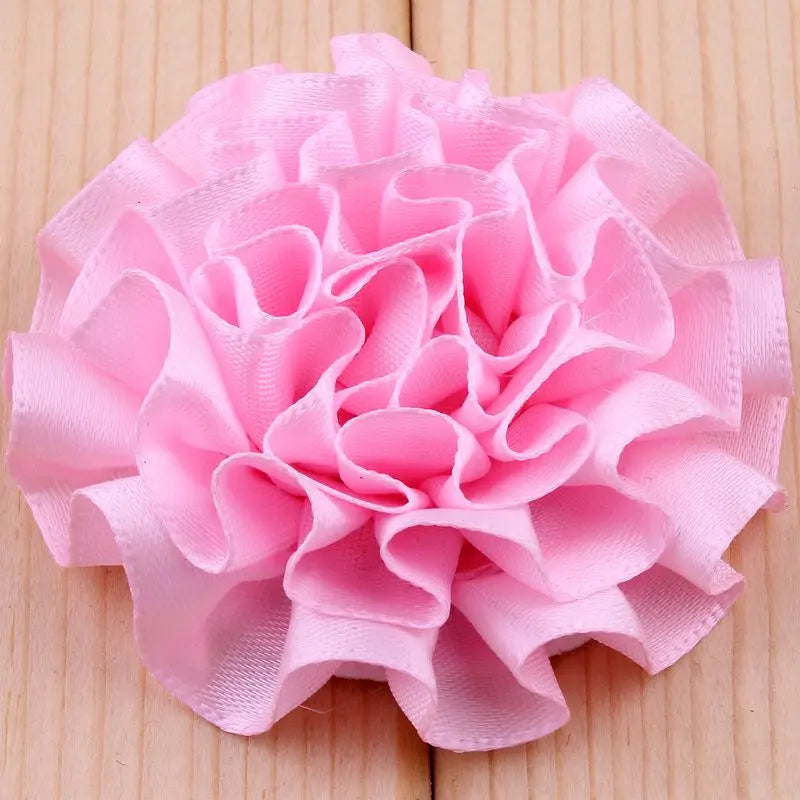 10PCS 5.5CM Satin Artificial Lace Fabric Wedding Dress Chiffon Flowers Bride Clothes Headwear Decoration