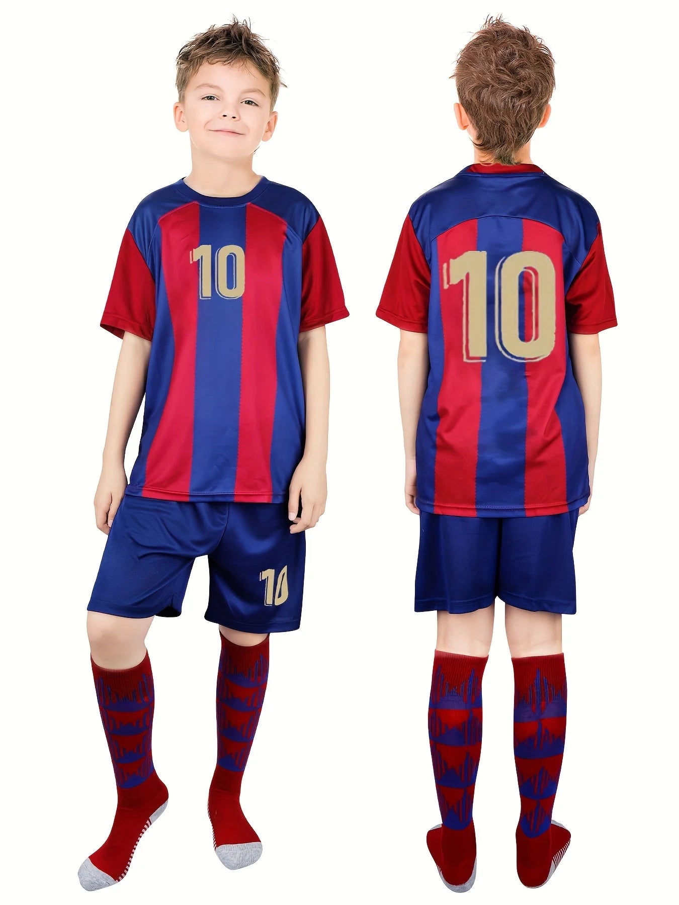 2025 Summer new children's set Retro jersey T-shirt Blazer Children's casual short sleeve T-shirt HD 3D printed breathable set