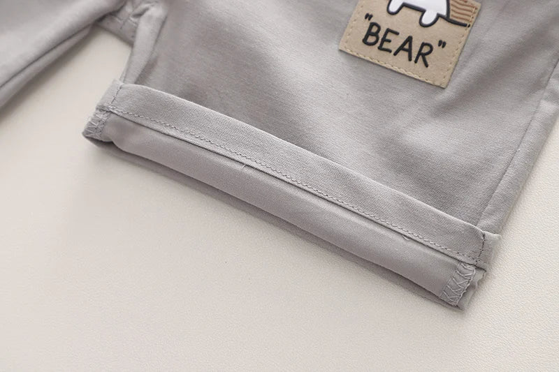 Baby Boy Cotton Summer Outfit Set with Print Bear T-Shirts And Shorts 2Pcs Toddler Tracksuit Infant Fashion Children's Clothing
