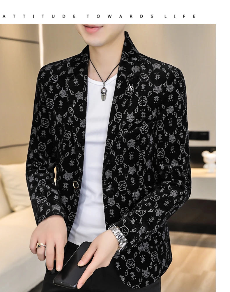 The Main Promotion of New Explosive New Suit Slim Single Suit Comfortable + Casual + Fashion Personality Coat Men's Clothing