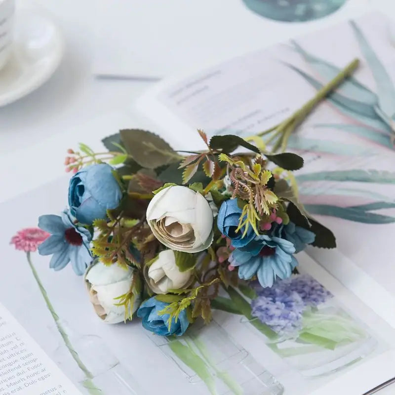 Fake Silk Peony Vases for Home Decor Christmas Garland Wedding Party Living Room Bouquet Decoration Accessory Artificial Flowers