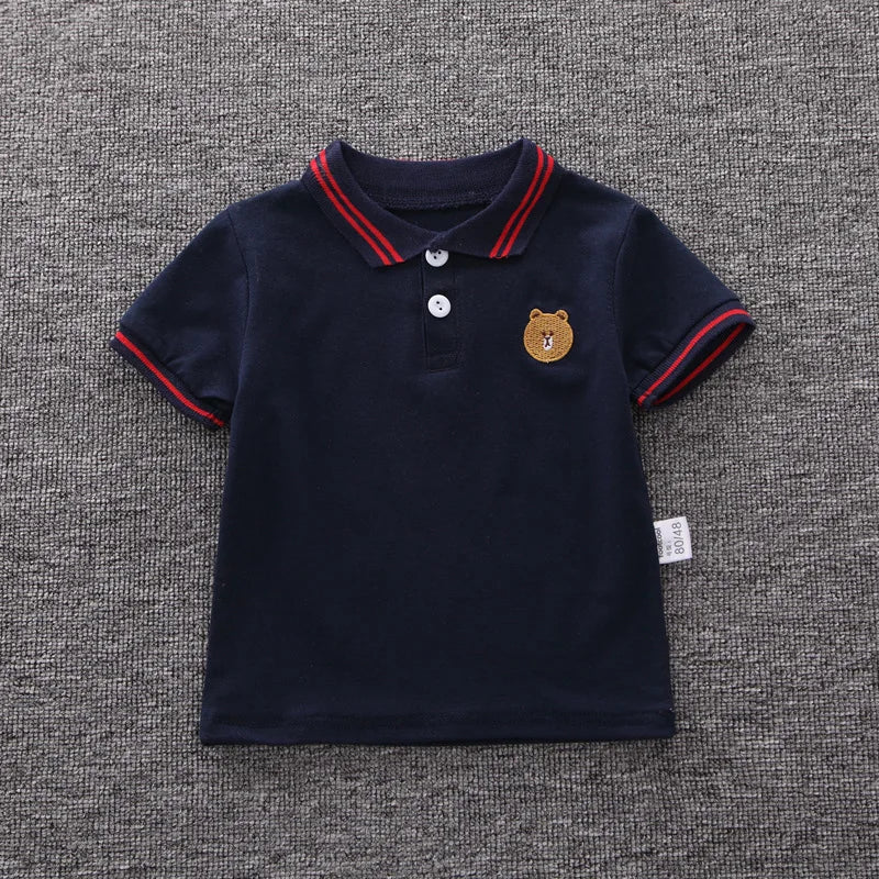 Summer Baby Boy Clothing Sets Fashion Bear Embroidery Short Sleeve T-shirt+Shorts Children 2Pcs Suit 1-5Y Girl Kids Sports Set