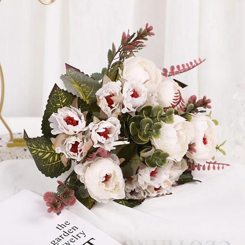Simulation Rose Fake Wedding Arch Silk Flower Home Decoration Artificial Home Living Room Table Decoration Fake Flower