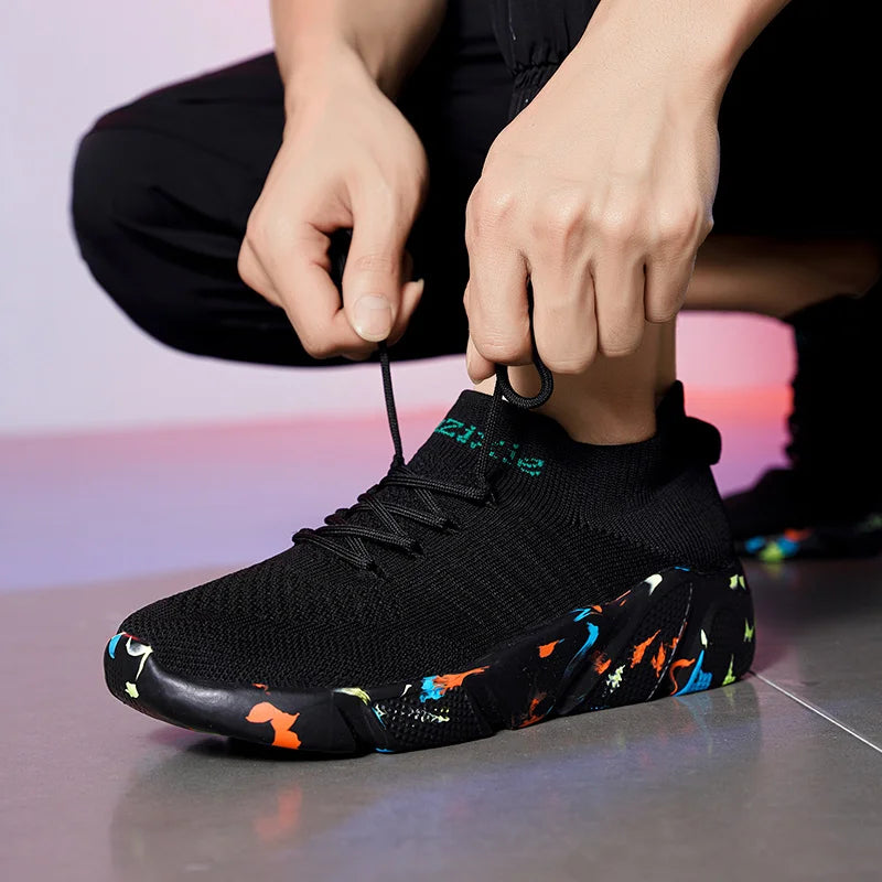 Lover Sneakers Men Women Sock Shoes Lady Plus Size Light Walking Shoes Camouflage Student Shoes Breathable Non-Slip