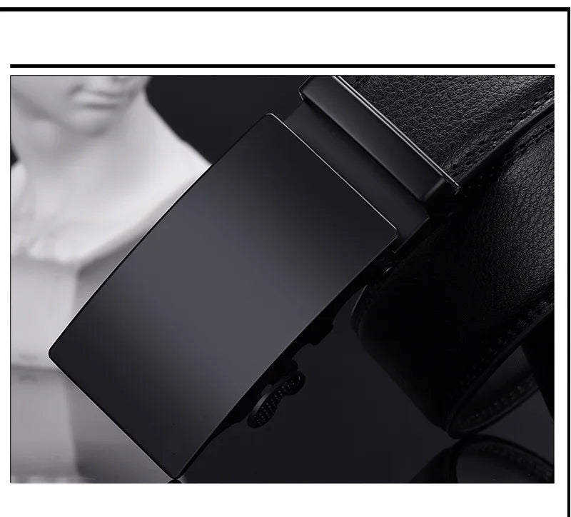 Famous Style Male Metal Automatic Buckle Brand Belt Men Genuine Luxury Leather Men's business Belts for Men Strap dropshipping