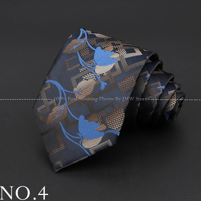 New Design Wedding Men Tie Brown Solid Striped Paisley Flower Neckties Men Business Dropshipping Groom Collar Accessories Gift