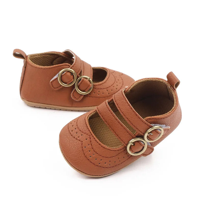 Baby Leather Shoe 2025Summer New Shallow Mouth Princess Shoe 0-12M Babys Shoes Soft Sole Anti Slip Baby Walking Shoes Tennis