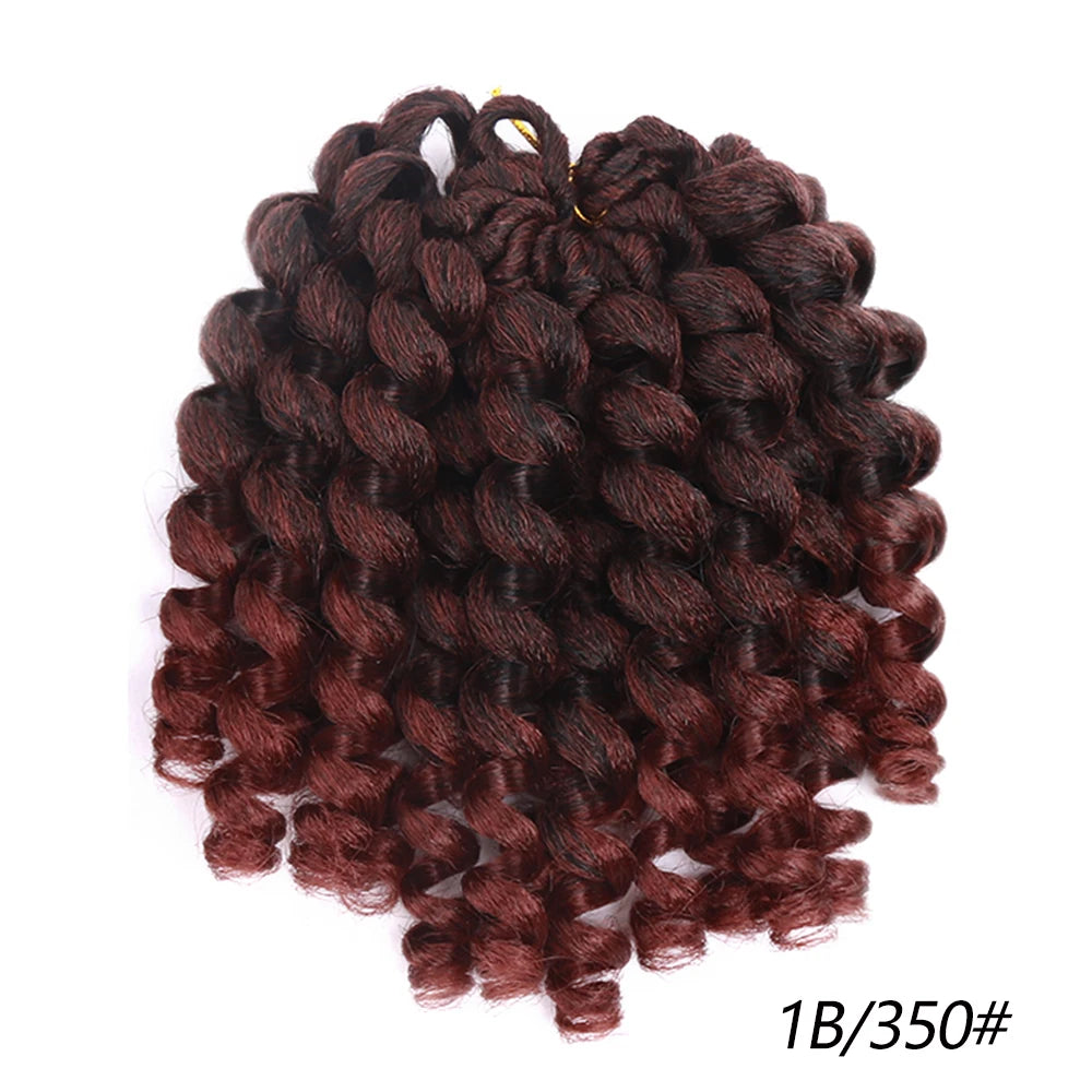Synthetic Ombre Jumpy Wand Curl Crochet Braids Jamaican Bounce For Africa Braiding Hair Extensions Pre-Twisted For Black Women