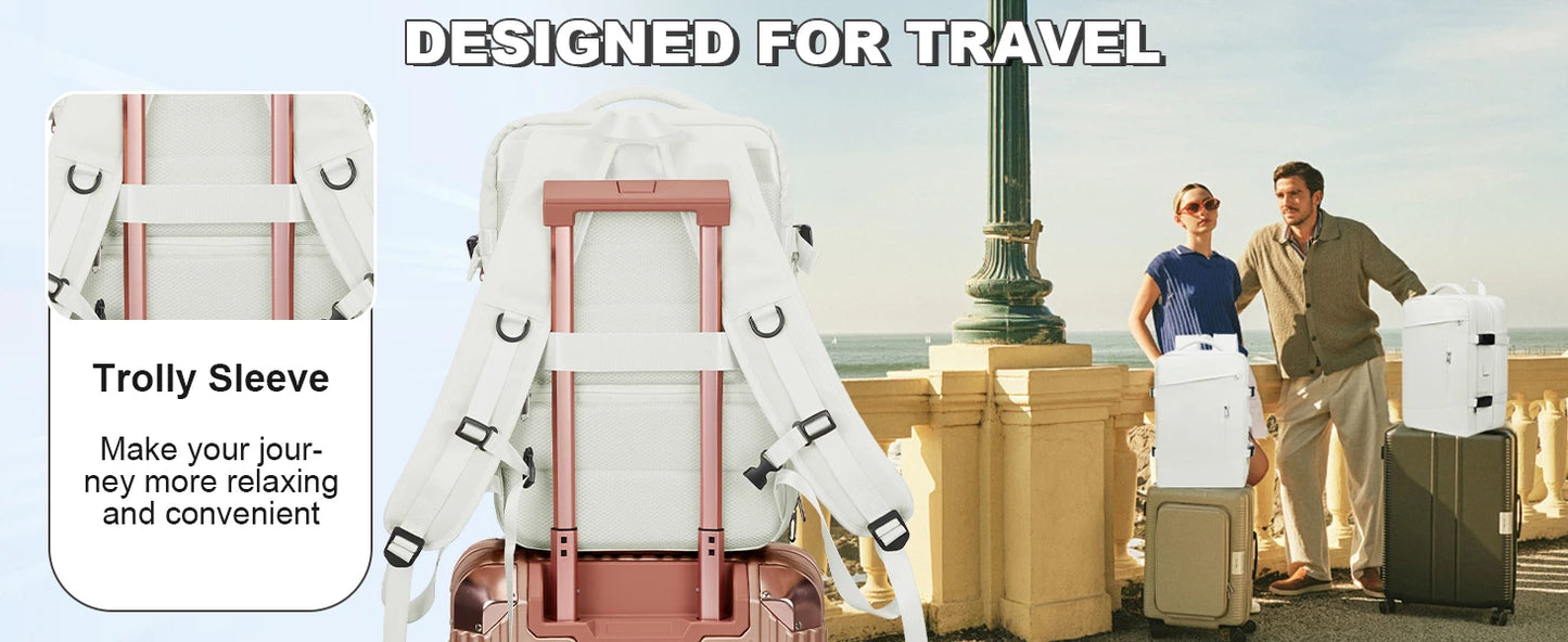 Travel Backpack, Flight Approved Carry On Backpack for Women Men, Expandable Large Luggage Backpack Business Weekender Daypack