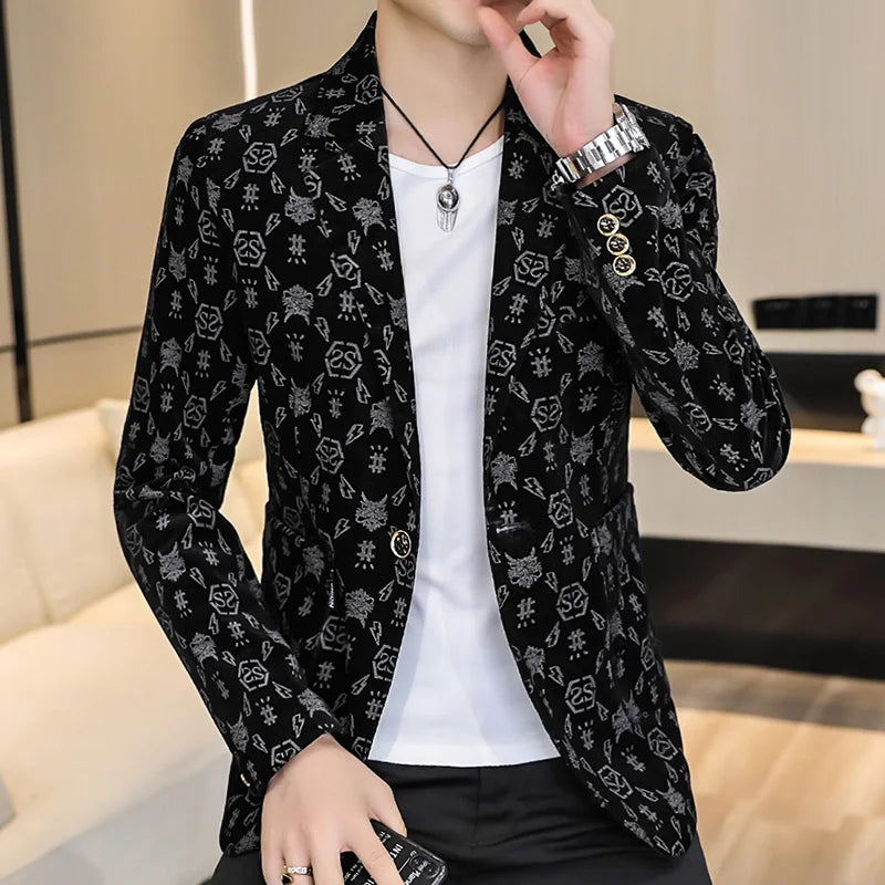 The Main Promotion of New Explosive New Suit Slim Single Suit Comfortable + Casual + Fashion Personality Coat Men's Clothing