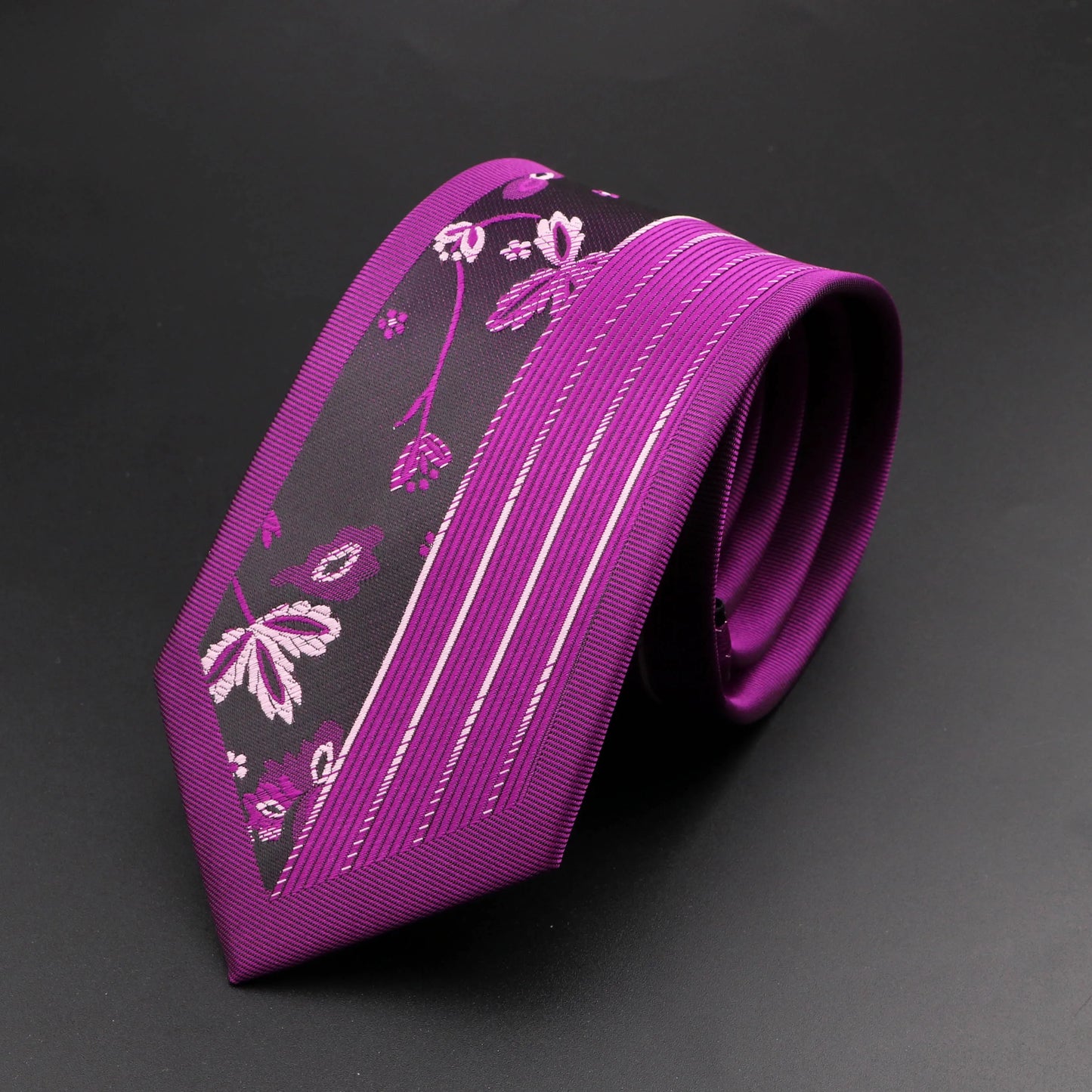 New Skinny 6cm Ties For Men Wedding Dress Necktie Perple Floral Paisley Patchwork Tie Business Slim Shirt Accessory Gift Cravate