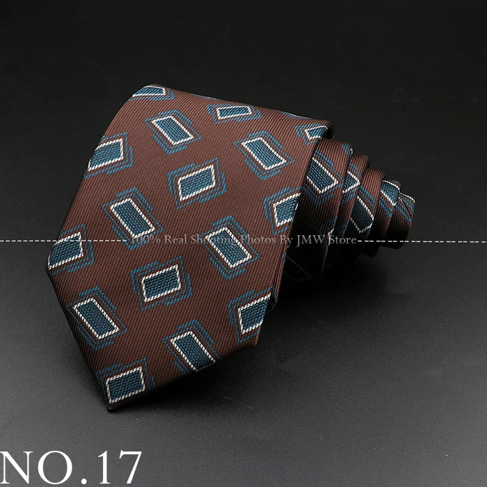 New Design Wedding Men Tie Brown Solid Striped Paisley Flower Neckties Men Business Dropshipping Groom Collar Accessories Gift