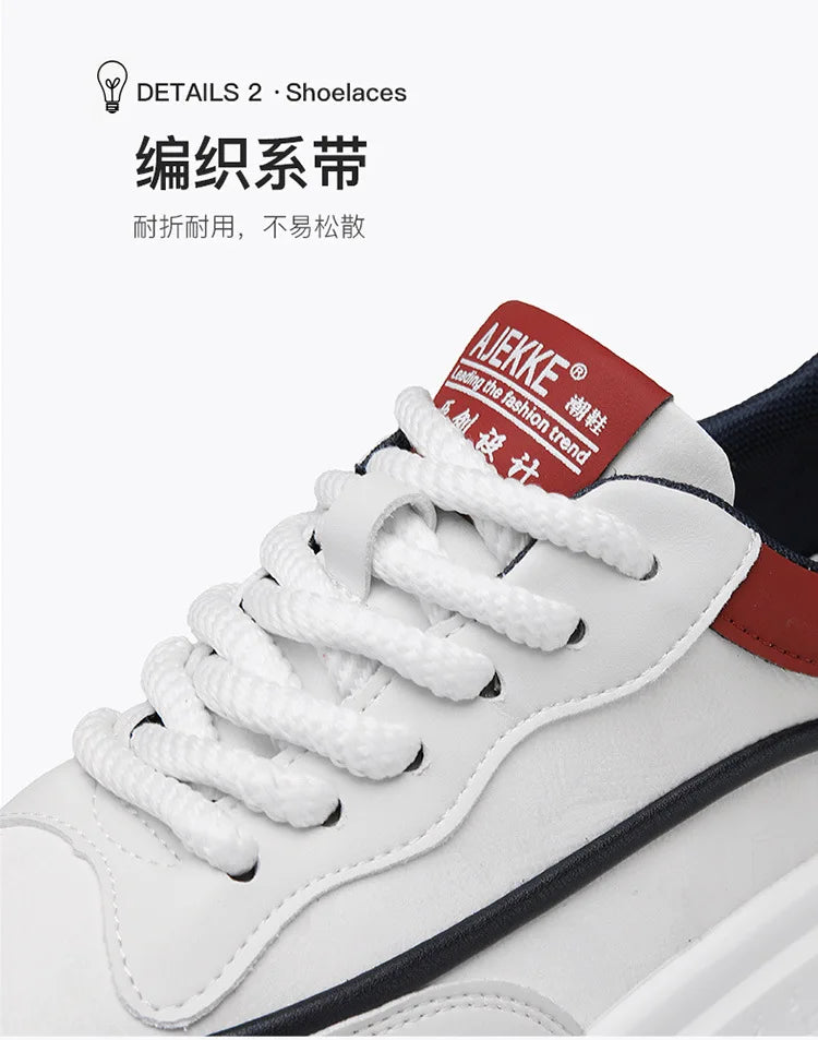 2025 New style fashionable and trendy white sneakers, versatile board shoes, thick-soled height-increasing casual men's shoes