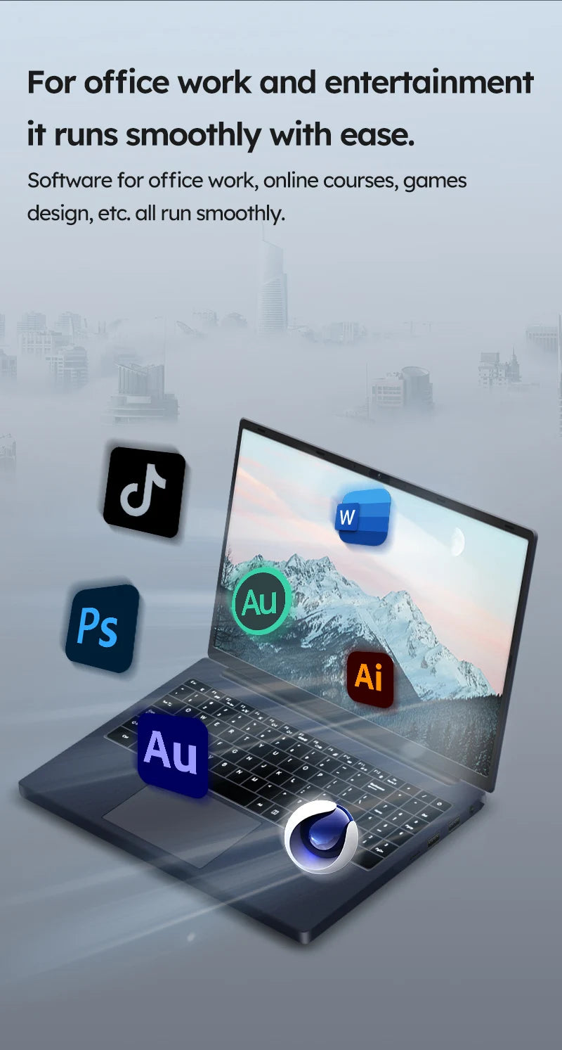 ORANGO Laptop 15.6 inch 16GB RAM 512GB SSD Windows 11 Computer AMD A4 7210U Notebook Gamer 1920*1080 Display Office Study PC