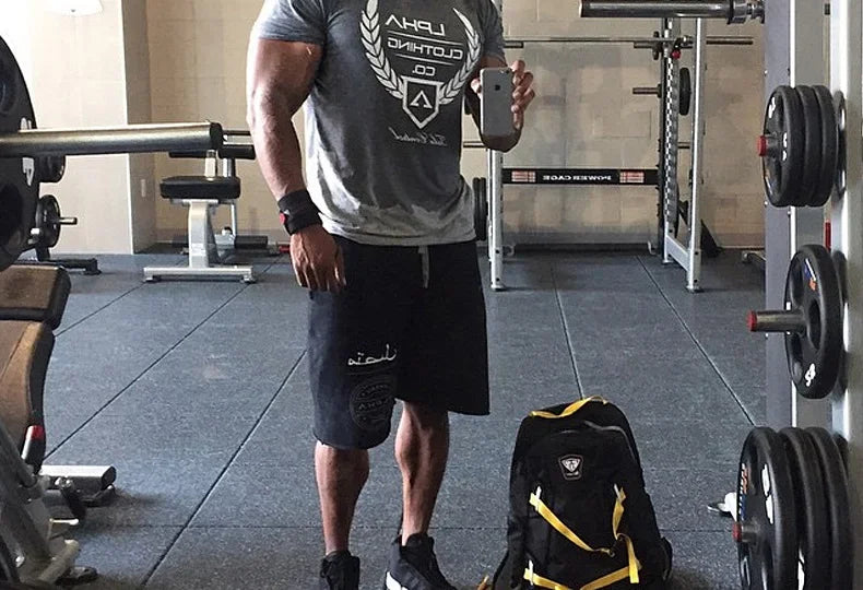 Men's Summer Skinny Short Sleeve Casual T-Shirt Male Gym Fitness Sport Running Workout Tight Tee Cotton Tops Sweatshirt Clothing
