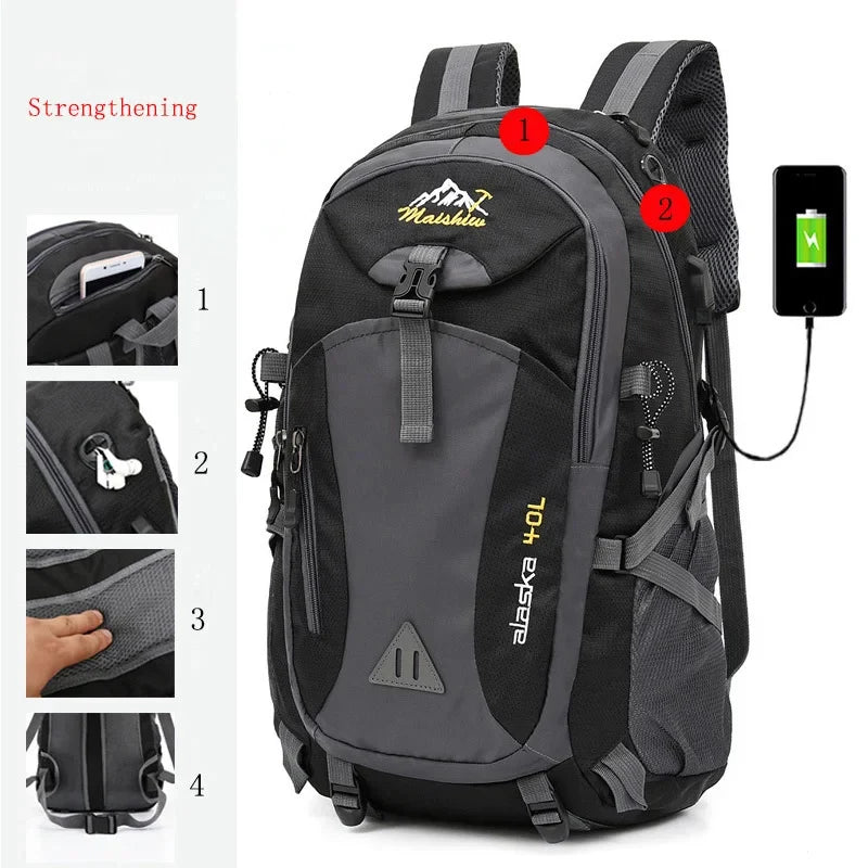 Anti-theft Mountaineering Waterproof Backpack Men Riding Sport Bags Outdoor Camping Travel Backpacks Climbing Hiking Bag For Men