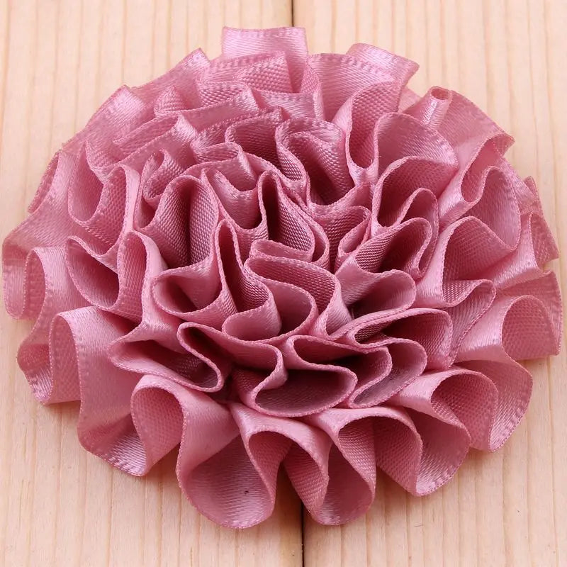10PCS 5.5CM Satin Artificial Lace Fabric Wedding Dress Chiffon Flowers Bride Clothes Headwear Decoration