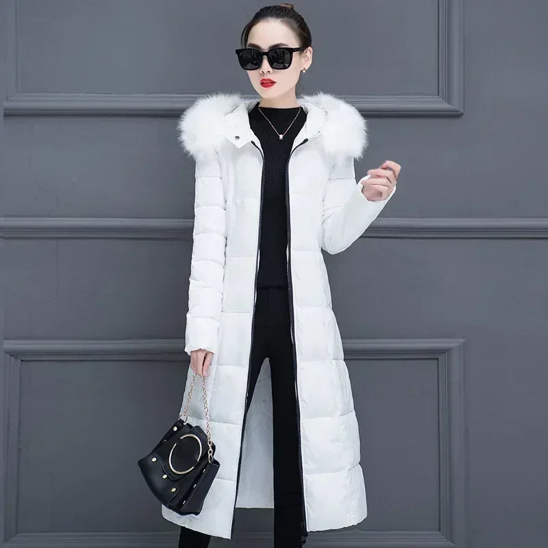womens winter jackets and coats 2022 Parkas for women long Wadded Jackets female warm Outwear With a Hood Faux Fur Collar