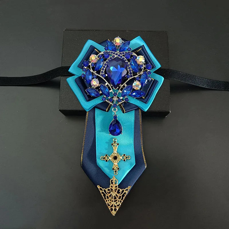 Men's Wedding Bow Tie Original Design Handmade Jewelry High-end Business Banquet Collar Flower Luxury Big Rhinestone Bowties