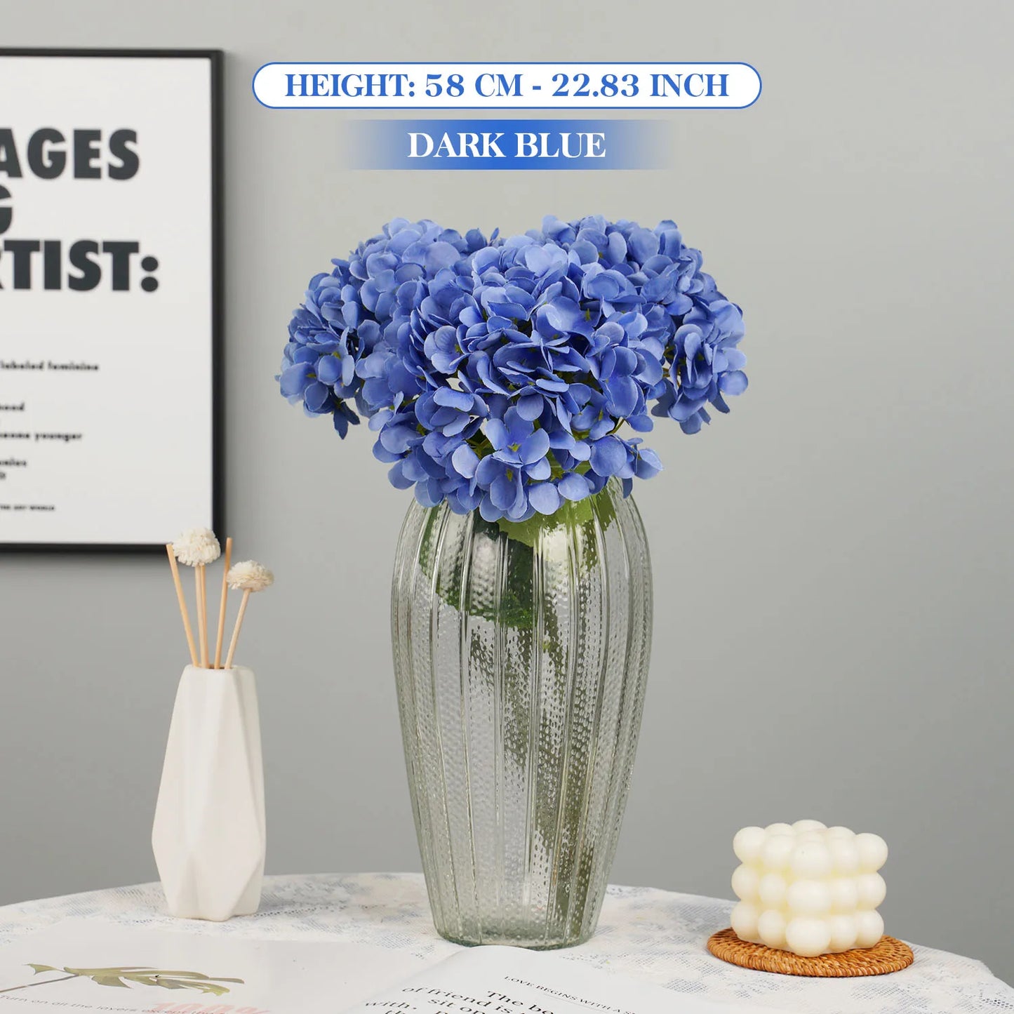58cm Beautiful Silk Artificial Flowers Hydrangea bouquet for Home Party Wedding living room decoration accessories