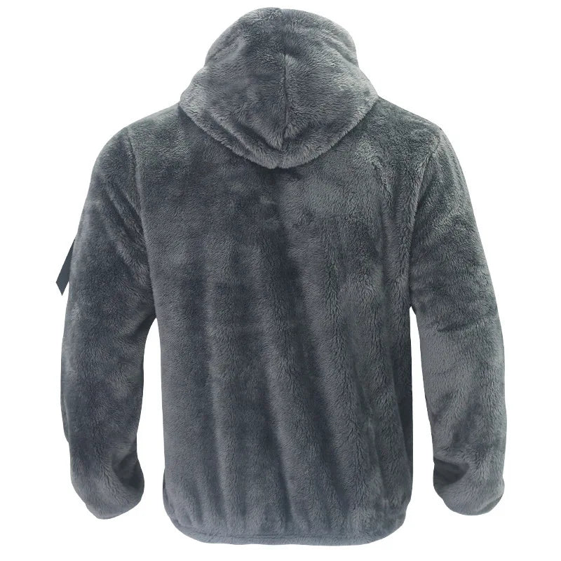 Men's Winter Jacket Warm Loose Casual Fleece Soft Fabric Velvet Skin Friendly Solid Streetwear Fashion Jackets Coats for Men
