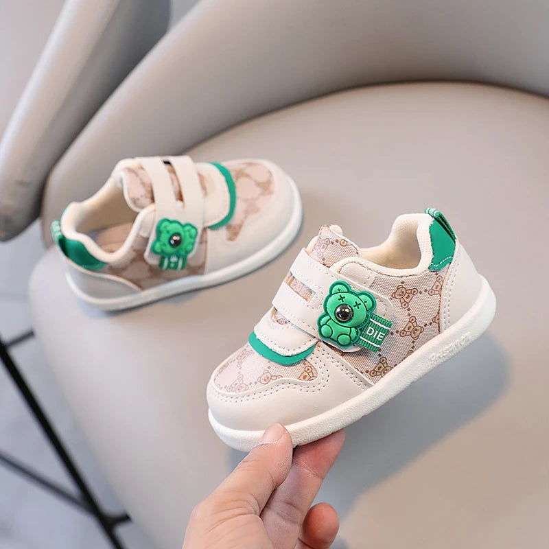 1 pairs Baby Shoes Spring New Baby Soft Sole Versatile kid's Walking Shoes Little Bear Girls Sports Shoes Cartoon Casual Shoes