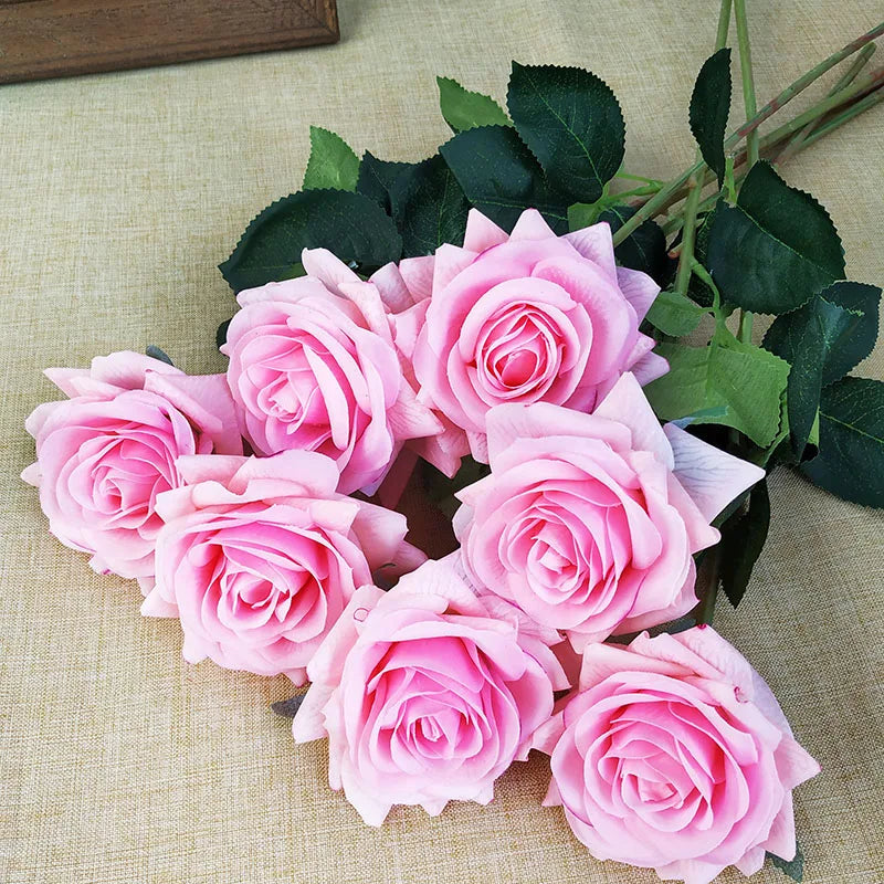 Wedding Decorations 12pcs/Lot Rose Latex Artificial Flowers Floral Silk Real Touch Rose Flowers Home Birthday Party Bouquet