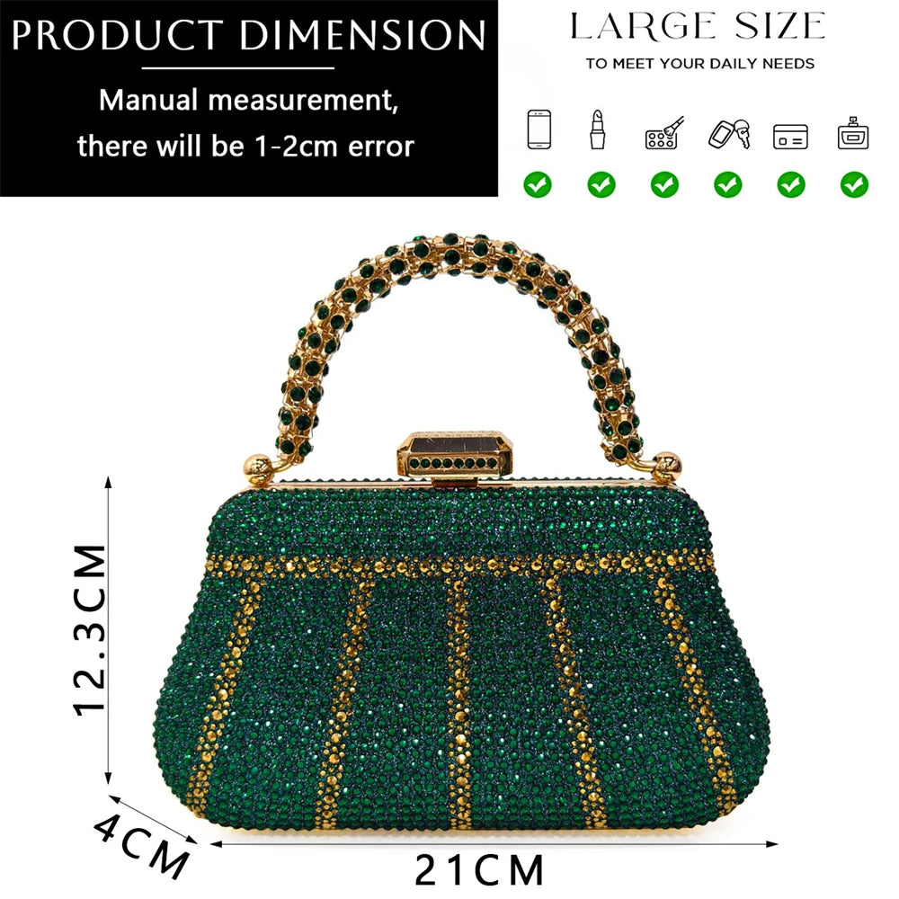 Venus Chan 2024 Special Design High Quality Orange Color African Women Shoes and Bag Set with Shinning Crystal for Wedding Party