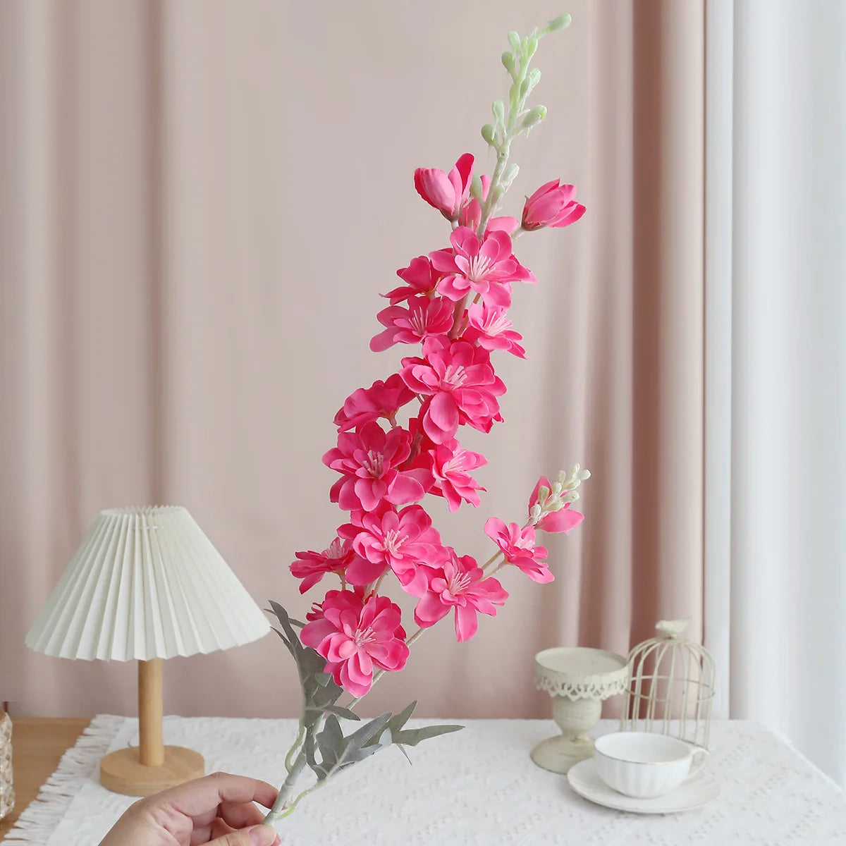 YeeNanee 6pcs Blue Delphinium Artificial Flowers Long Stem Larkspur for Wedding Centerpieces Floral Arrangements Home Vase Decor