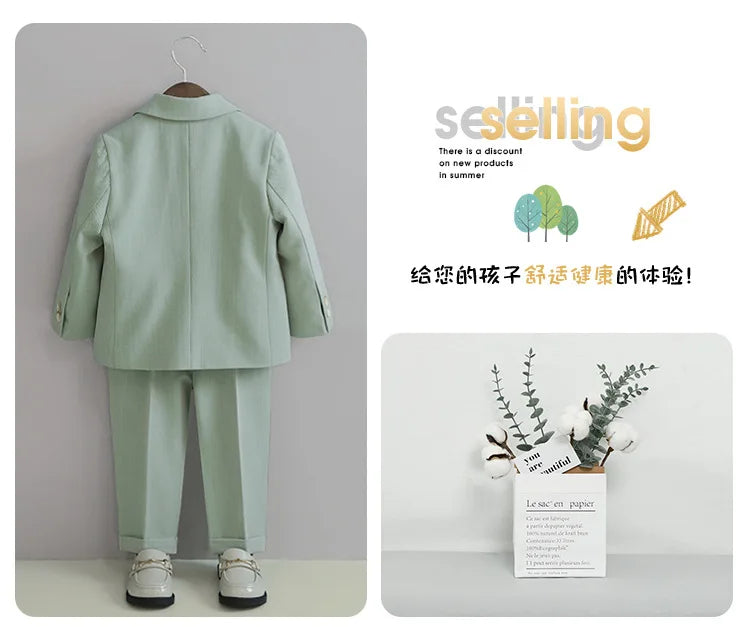 Flower Boys Photography Suit Baby Kids Formal Ceremony Costume Children Birthday Wedding Party Dress Performance Tuxedo Set