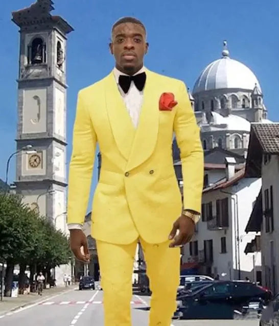 Custom Pour Hommes Made Groomsmen White Pattern Groom Tuxedos Shawl Lapel Suits 2PCS Wedding ( Jacket+Pants )Costume Homme