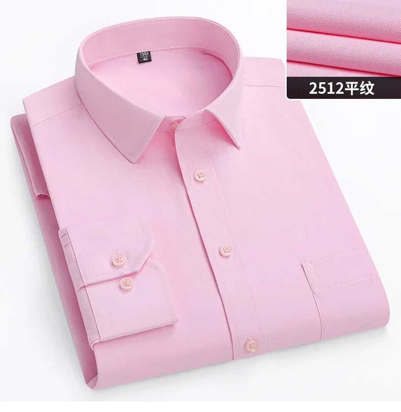 New Men's White Business Shirt Autumn Long Sleeve Leisure Plus Size Big 11XL 10XL 9XL Patchwork Black Yellow Social Dress Shirts