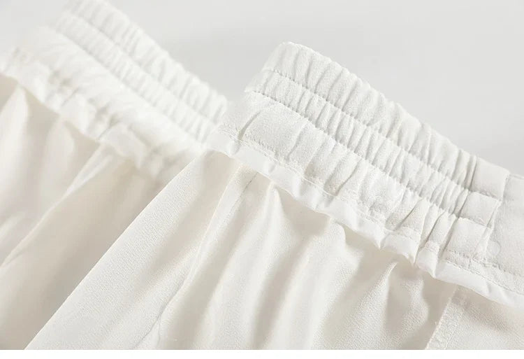New Chinese Style Jacquard Wide Leg Satin Pants for Women Elegant Solid Office Lady Women's Casual Loose Pants Female