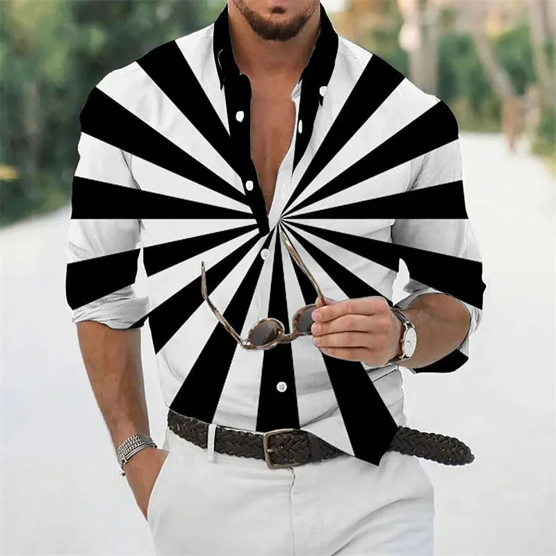 2023 Luxury Men's Shirt Floral Pattern Lapel Long Sleeve Shirt Outdoor Street Fashion Clothing Designer Casual High Quality