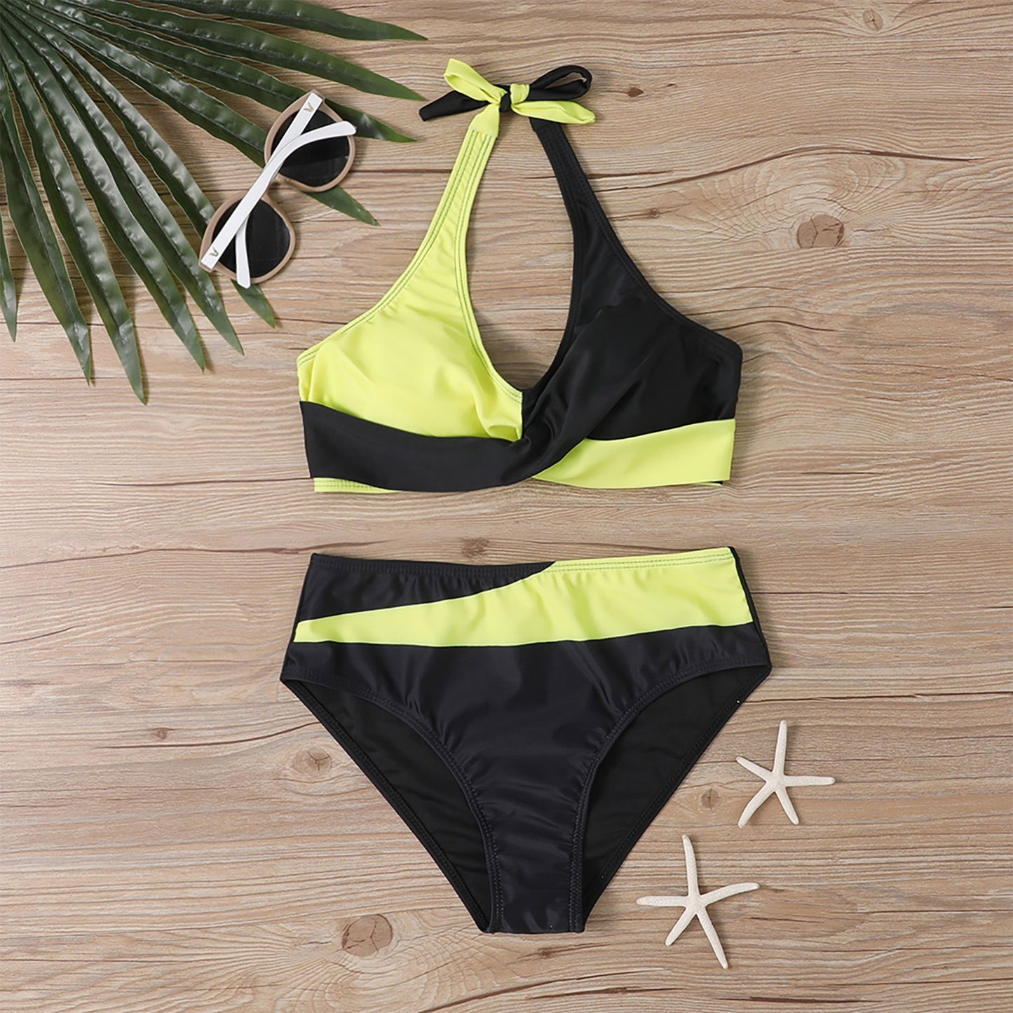 2024 Halter Bikini Set High Waist Swimwear Women Vintage Swimsuit Female Beachwear Summer Push Up Bathing Suit Swimming Bathers