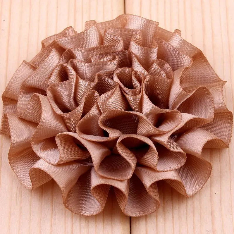 10PCS 5.5CM Satin Artificial Lace Fabric Wedding Dress Chiffon Flowers Bride Clothes Headwear Decoration