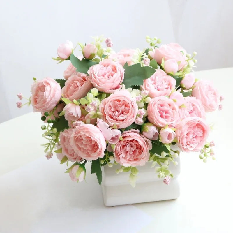 Artificial Flowers Silk Peony Wedding Bridal Bouquet Home Table Outdoor Garden Archway DIY Gift Room Decoration