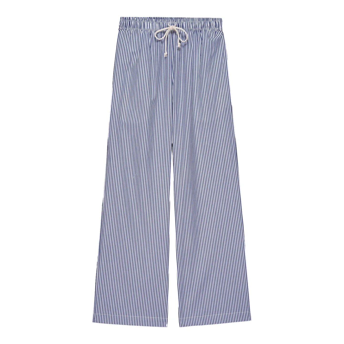 Combhasaki Women Y2K Aesthetic Wide-Leg Pants Stripe Drawstring High Elastic Waist Trousers Spring Fall Retro Sweatpants Bottoms