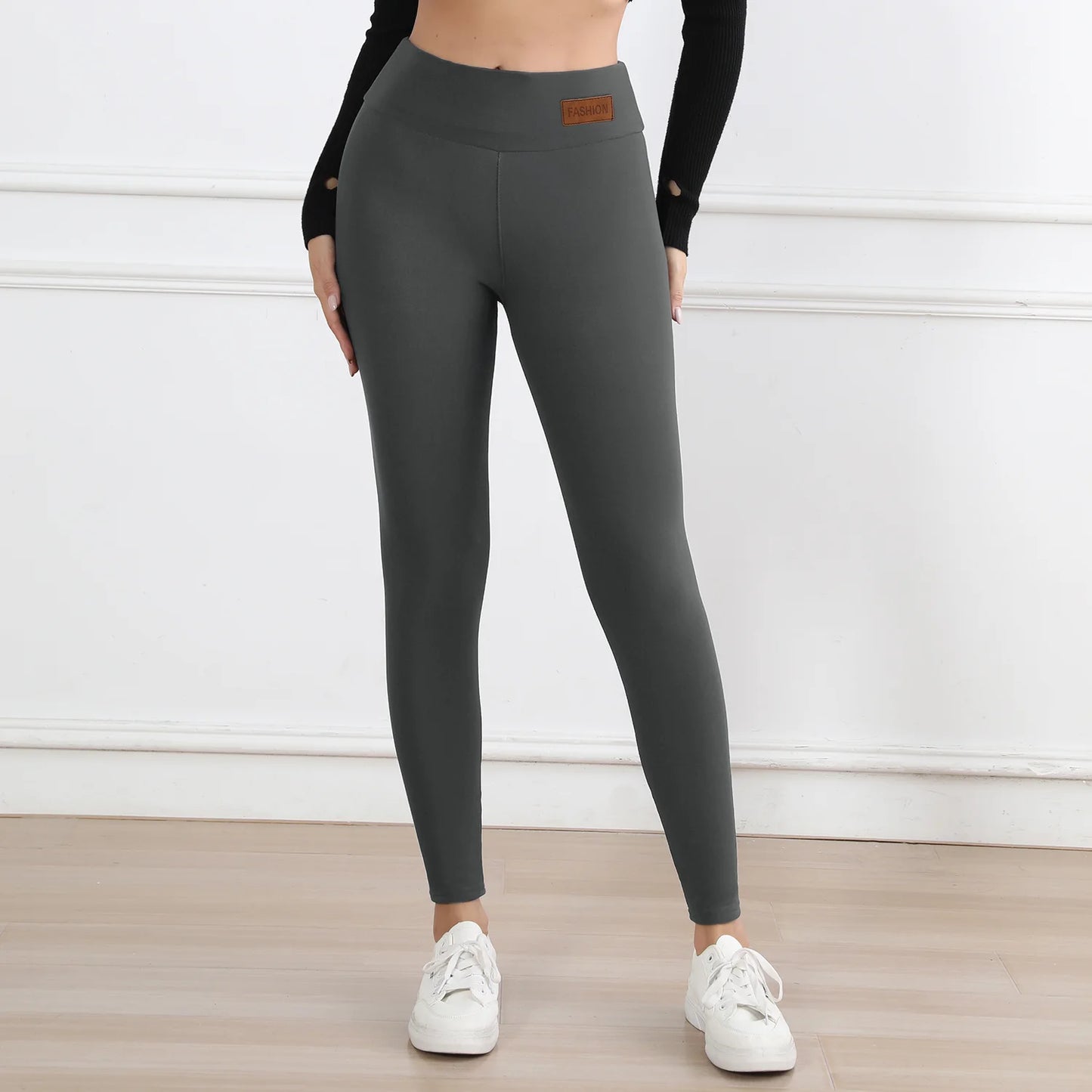 Winter Women Leather Leggings Fleece Lined Velvet Keep Warm Pants High Waist Leggings Women Solid Comfortable Stretchy Thermal