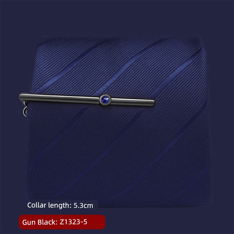 Tie Clip Male Minimalist Silver Fashion Formal Wear All-Match Tie Clip Sub Neckline Clip Laser Sculpture Laser Company Logo