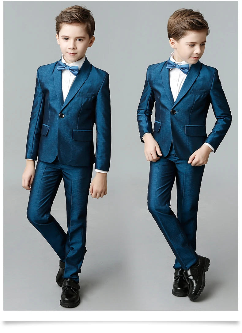 Formal Boys Suit For Wedding Children White Party Blazers Pants Baptism Outfit Kids Costume Gentlemen Teenager Prom Tuxedos Set