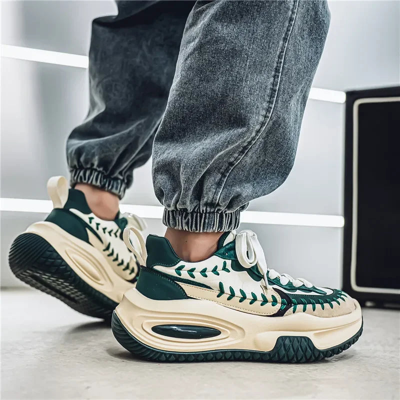 Men's Sneakers Thick Bottom Casual Sneaker Shoes for Men Wear-resistant Apring and Autumn Soft and Comfortable Fashion Non-Slip