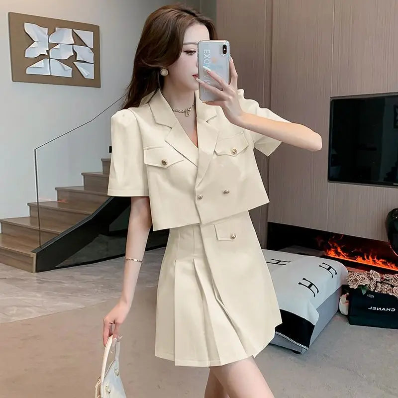 Elegant Two-Piece Suit Set For Women High-End Feel Small Size Friendly Luxury Wardrobe Essentials Trendy Spring Summer 2024