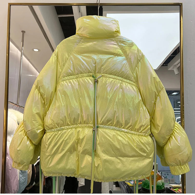 2025 Female Winter Waterproof Long Parkas Cotton Padded Jacket Women Hooded Thick Warm Snow Coat Fashion Oversized Outerwear