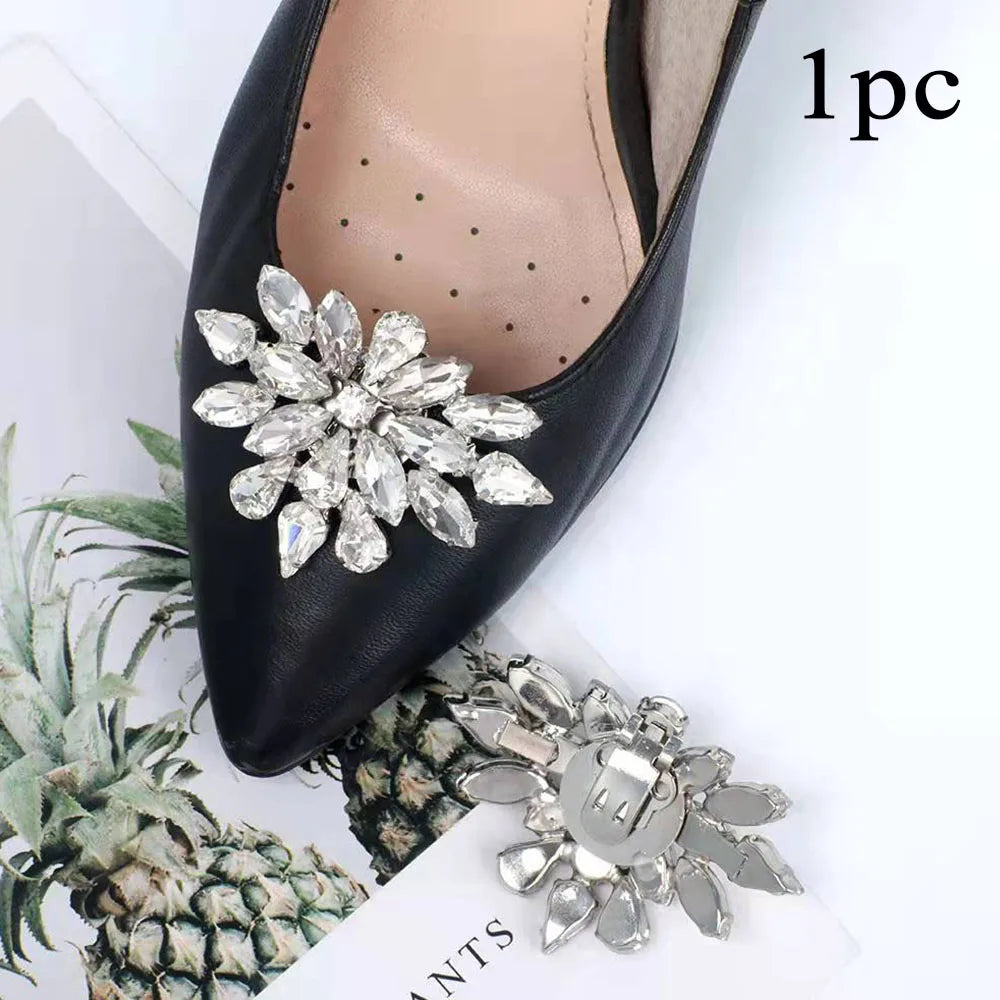 1Pcs Wedding DIY Detachable Charm Buckle Bridal Crystal Shoes Accessory Decoration Clip Women High Heel Rhinestone Shoe Buckles