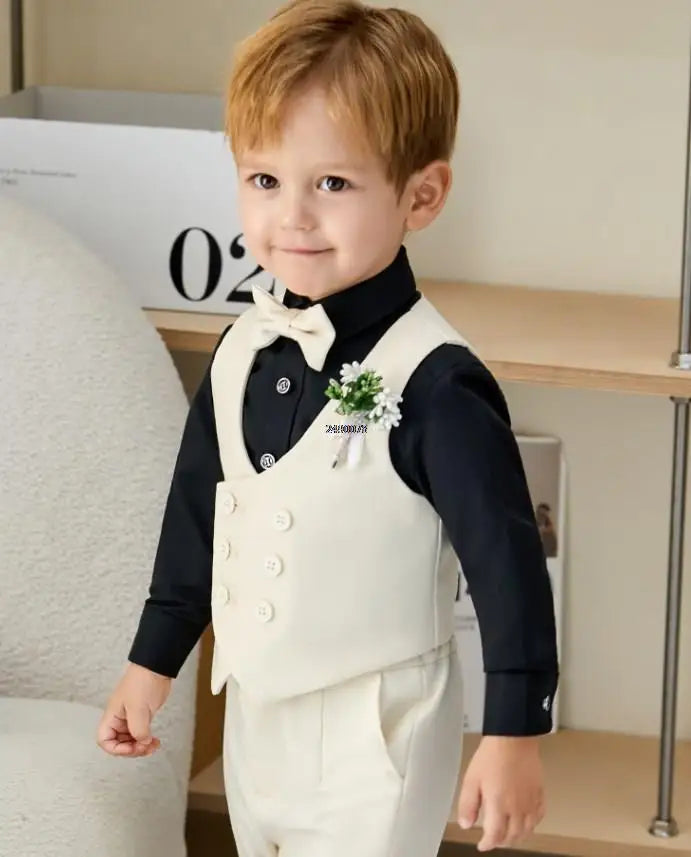 Newborn Baby Boys 1 Year Birthday Suit Kids Formal Photograph Suit Children Wedding Dress Child Performance Party Dance Costume