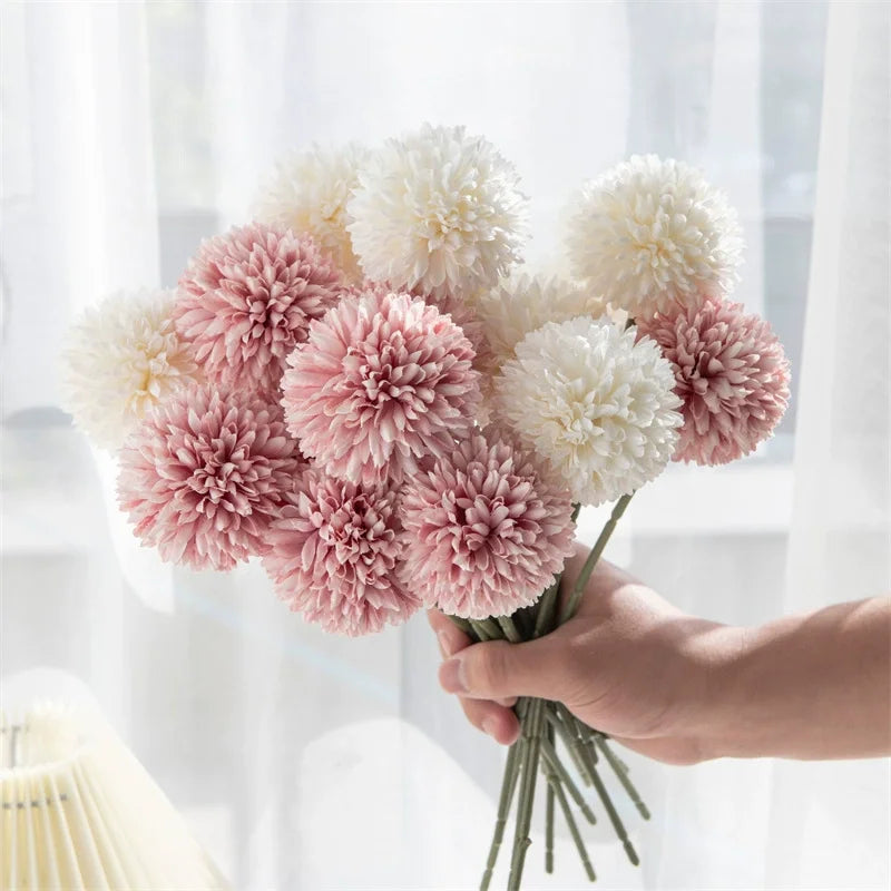 Artificial Flowers Hydrangea Bouquet Wedding Decoration Fake Flower Craft Home Room Vase Decor Accessories Center Table Ornament