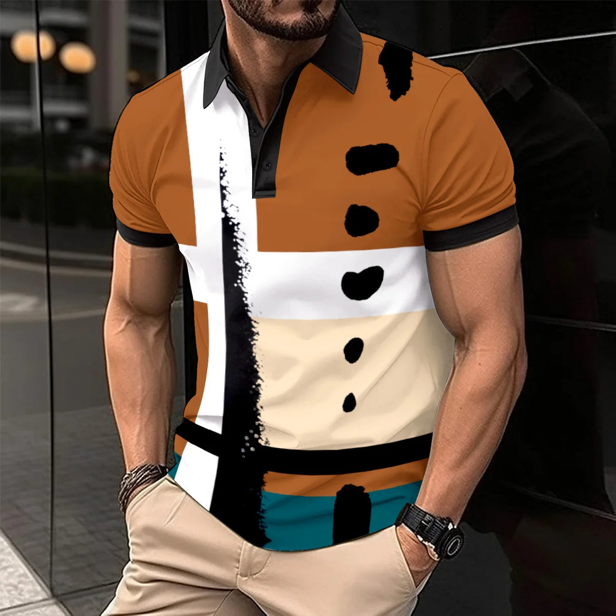Summer Men's Casual Polo Shirt Spring Summer New Business Leisure Breathable Lapel Polo Shirt for Man